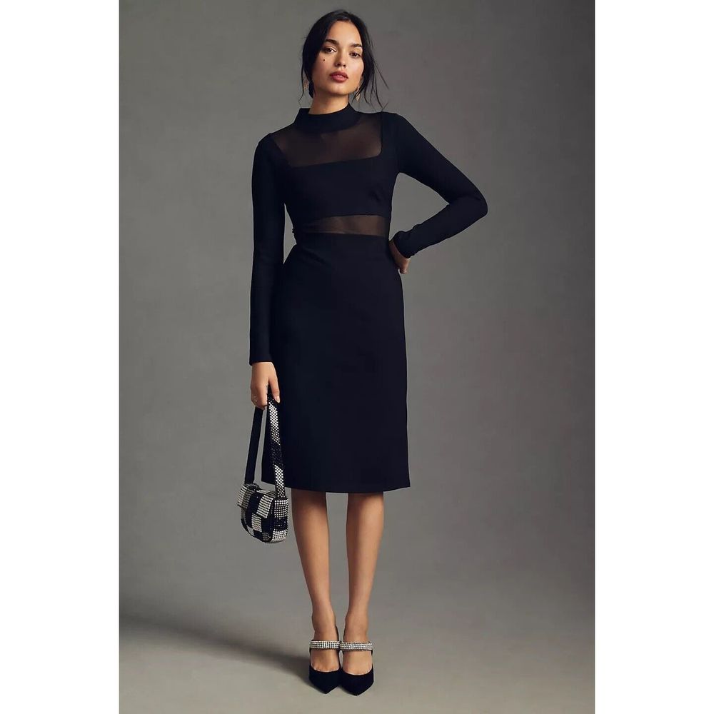 Anthropologie Maeve Sheer Side-Slit Dress Size S B29